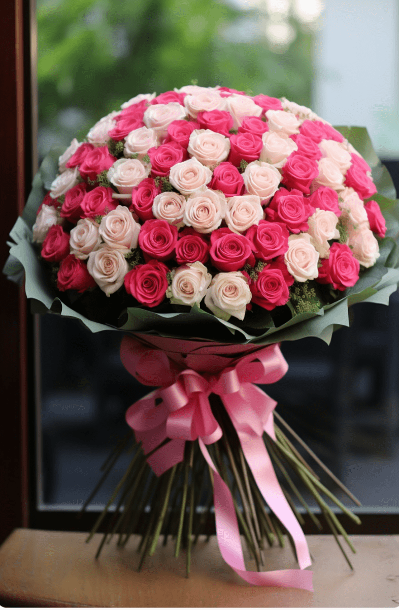 50 Premium Long Stem Roses Flower Bouquet two colors - My Queen