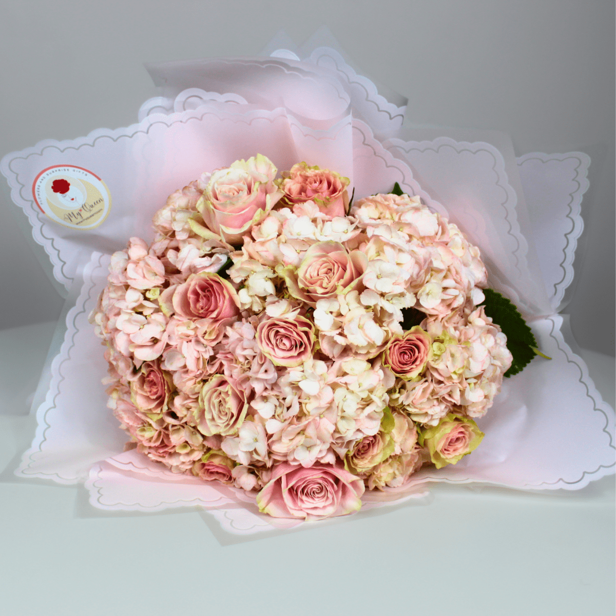 Flower Bouquet "On the Pink Cloud" with Premium Hydrangeas&Roses - My Queen