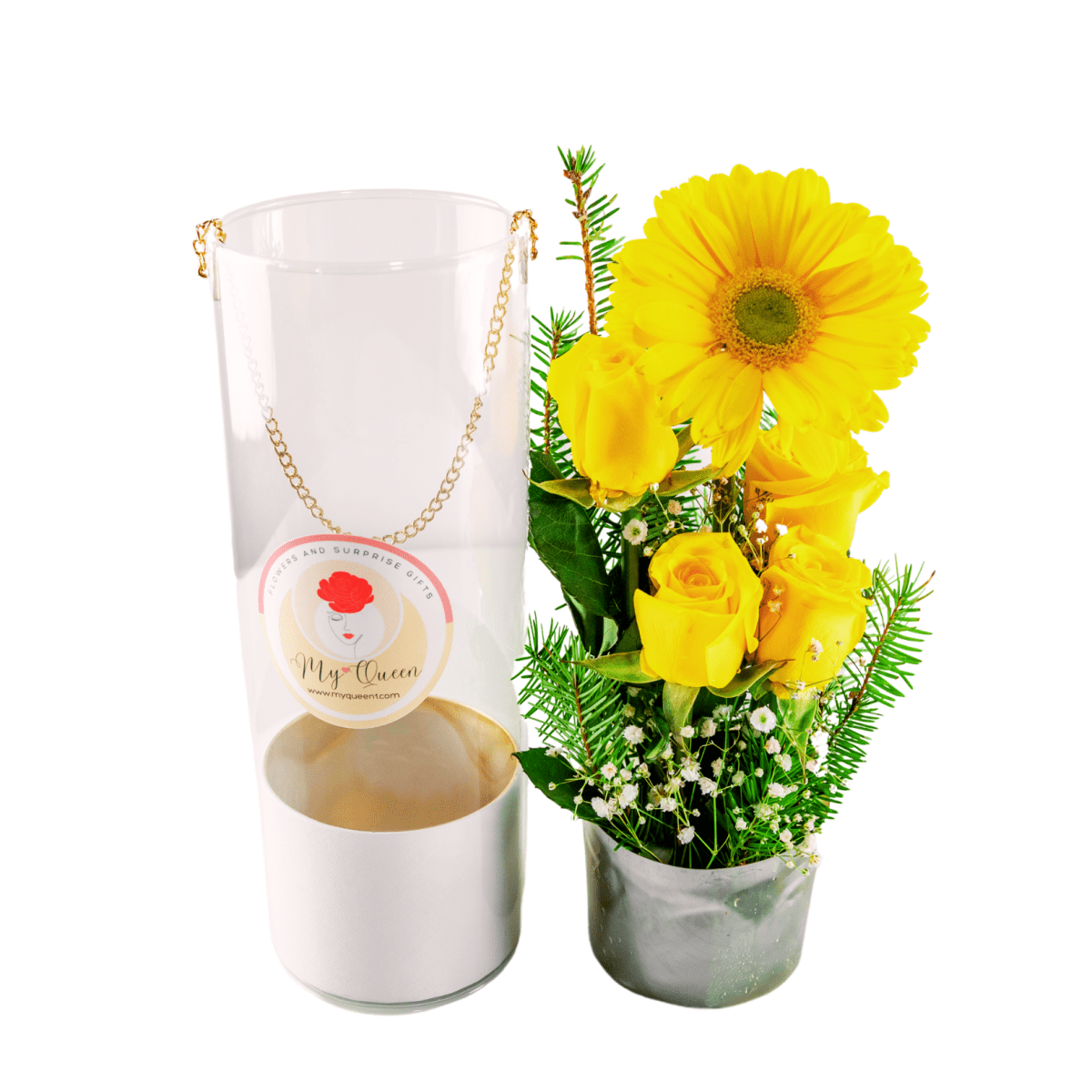 Flowers gift bag "Only You" in Yellow - My Queen