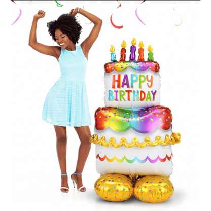 Happy Birthday Cake Airloonz |Foil Balloon 56in |Extra large - My Queen