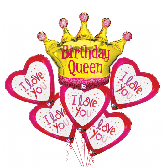 Happy Birthday, QUEEN! Balloons bouquet (5pcs) - My Queen