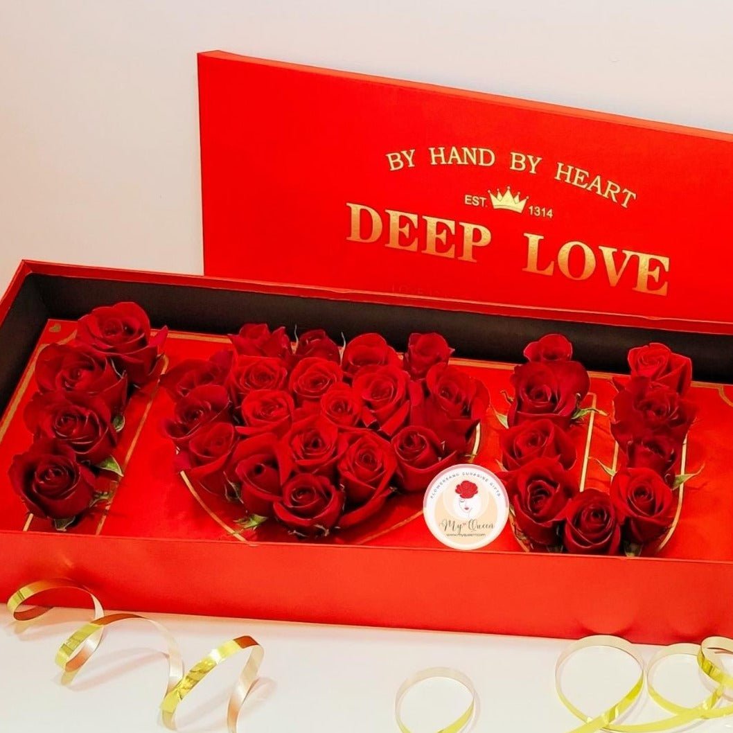 How deep is your Love? | Unique shaped flower gift box - My Queen