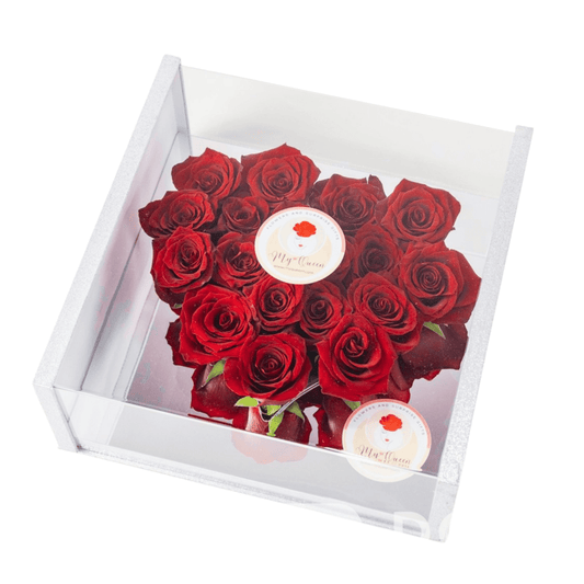 Magic Mirror Red Roses | Unique shaped flower gift box - My Queen