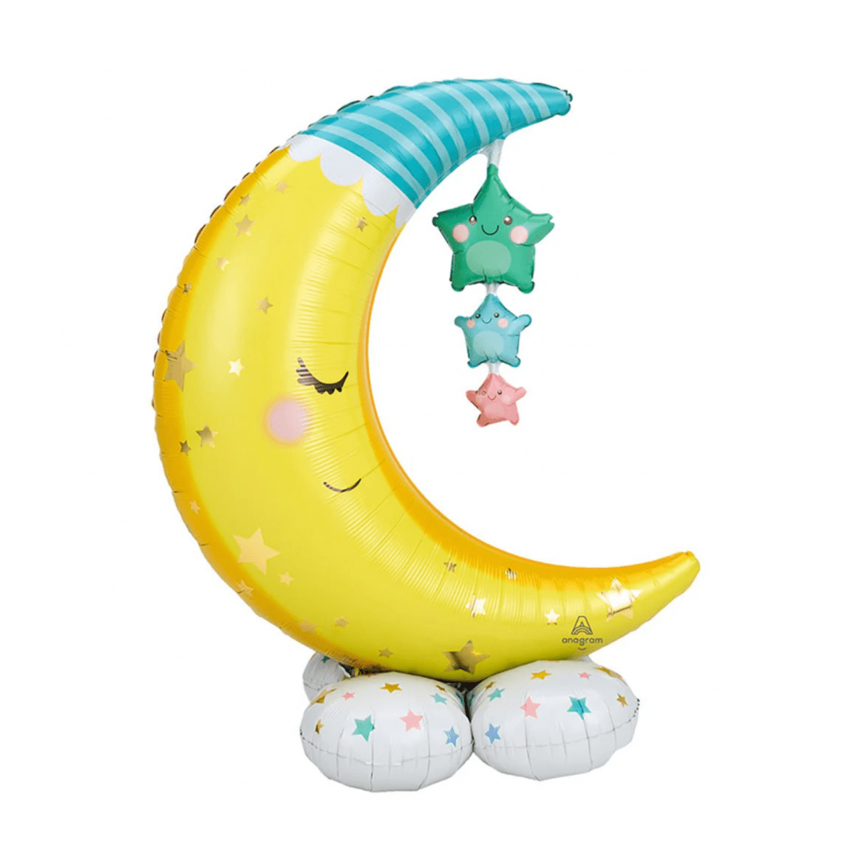 Moon & Stars AIRLOONZ |Foil Balloon 55 in |Extra large - My Queen