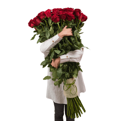 Premium Extra Long Stem Roses Bouquet "Luxuriance" from 24 - 100 roses - My Queen