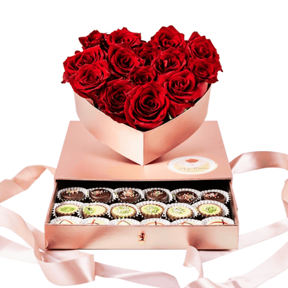 Red Queen | Flowers and Belgian Chocolate Surprise Gift Box - My Queen