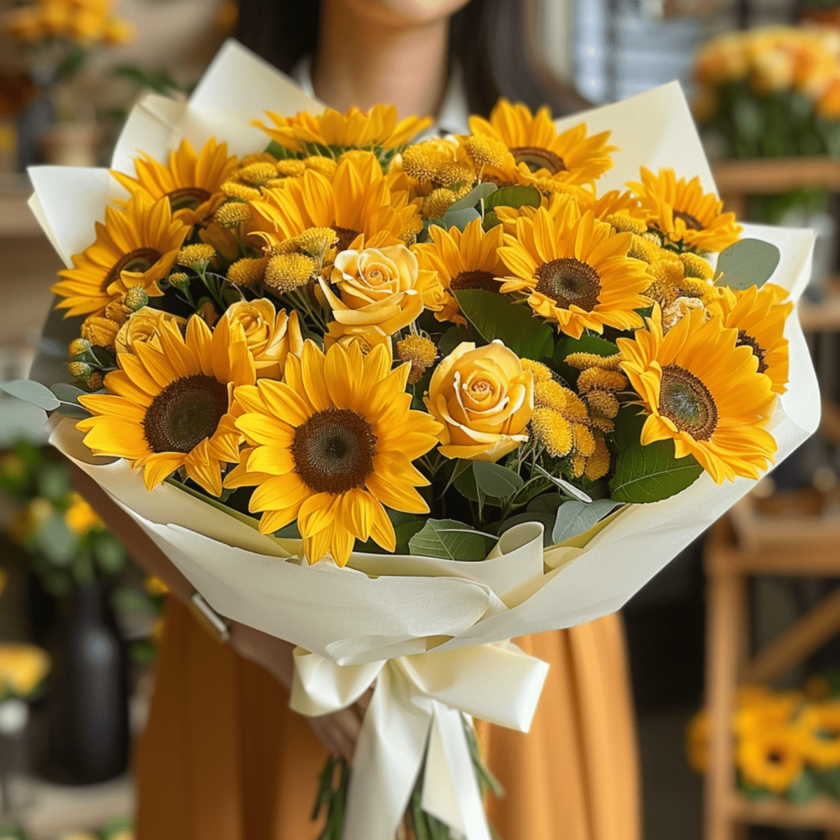 Sunflowers&Roses "Sunshine Blooms" | 10 pcs | 24pcs | 36pcs - My Queen